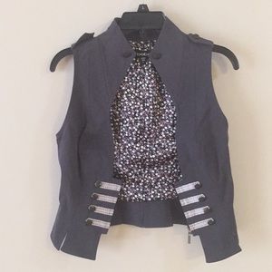 Women’s BEBE jean outfit vest size small jeans 29